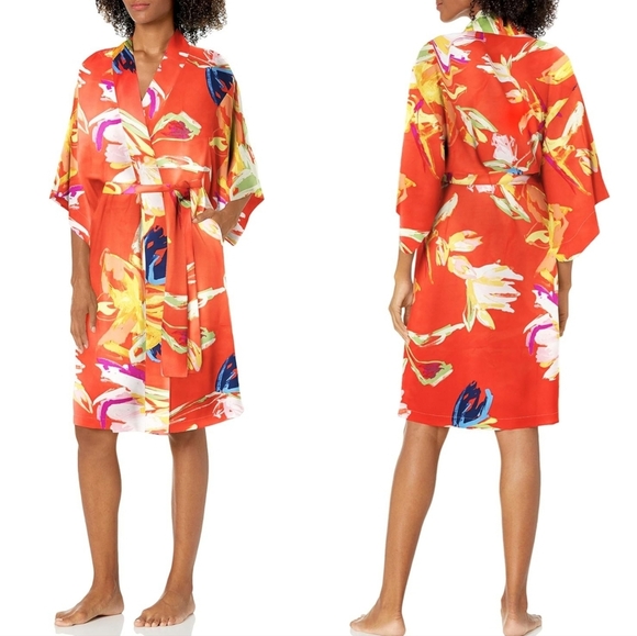 Natori Kira Midi Robe Medium Silky Bright - Picture 1 of 8